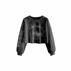 Harry Potter Hogwarts Constellation Acid Wash Crop Sweatshirt For Female