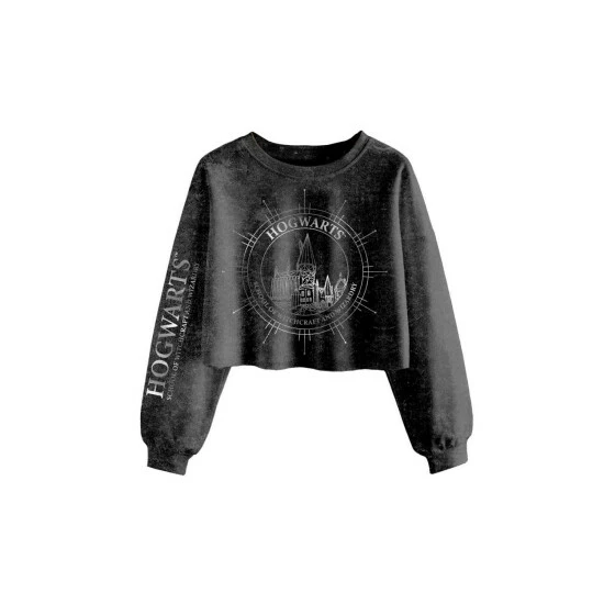 Harry Potter Hogwarts Constellation Acid Wash Crop Sweatshirt For Female 3 Harry Potter Hogwarts Constellation Acid Wash Crop Sweatshirt For Female