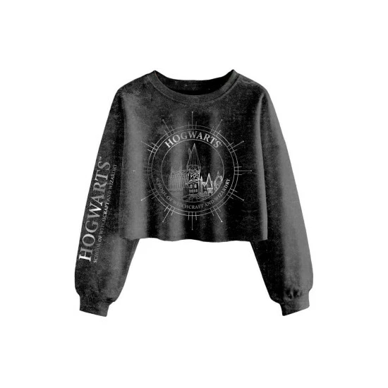 Harry Potter Hogwarts Constellation Acid Wash Crop Sweatshirt For Female 6 Harry Potter Hogwarts Constellation Acid Wash Crop Sweatshirt For Female - Image 4
