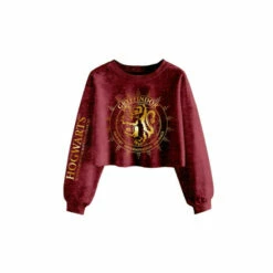 Harry Potter Gryffindor Constellation Acid Wash Crop Sweatshirt For Female