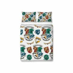 Harry Potter Reversible Grid Duvet Cover Set For Unisex