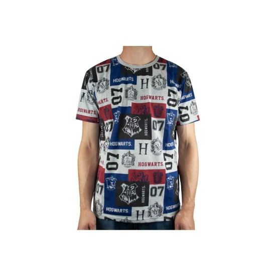 Harry Potter Hogwarts Patch Print T-Shirt For Male 3 Harry Potter Hogwarts Patch Print T-Shirt For Male